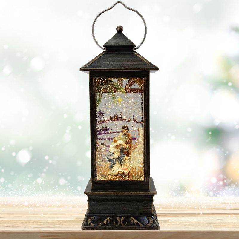Nativity Glitter 12" Lantern